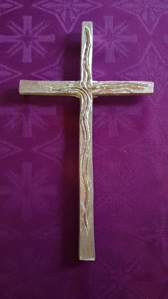 Wandkreuz, Neusilber, 23,5 x 13,5 cm